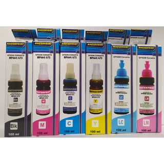 kit 6 Refil de Tinta Masterprint P/ impressora L110 L120 L220 L355 L375 L385 L395 L495 L565 L800 L805 L1100 L1300