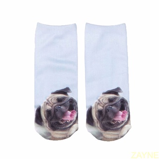 3D Socks Women Men Socks Dogs Printed Harajuku Style Low Cut Ankle Socks