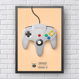 Placa Decorativa Controle Game Nintendo 64 - Retro - Gamer - 14x20 cm