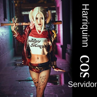 Esquadrão Suicida cos Harley Quinn Hrleyinn Palhaço Menina cosplay Produto Genuíno Oferta Especial