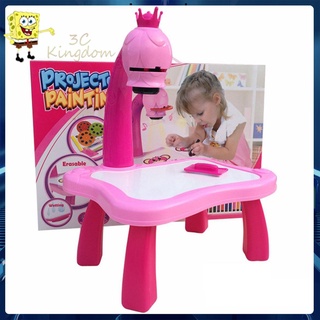 ^ATACADO^ Aprender Mesa Com Pintura inteligente Projector Kids Table Toy Presente Com Luz