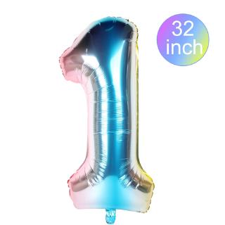 7 Pçs/Lote Sereia Número Da Festa De Balões Balão De Alumínio Feliz Aniversário Decorações Do Partido Crianças Ballon Látex (6)