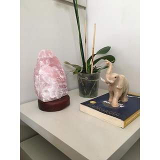 Luminária Abajur cristal Pedra Natural Bruto Quartzo Rosa Cristal do Amor (4)