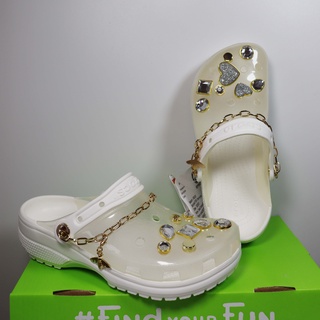 Crocs sandálias das mulheres translúcido com caixa eco-bag