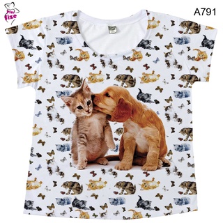 Camiseta Feminina Filhote De Pets Gato E Cachorro A791