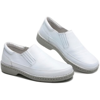 Sapato Social Masculino Confortável Anti Stress Palmilha Gel Branco Médico Enfermeiro Cla Cle