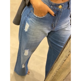 Wide Leg Pantalona Cintura Alta Nova Tendencia Jeans Premium (2)