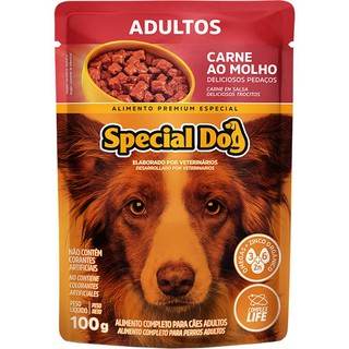 Ração Úmida Special Dog Sachê Carne para Cães Adultos