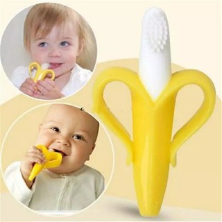 massageador de gengiva e escova de dentes Buba banana baby silicone macio mordedor infantil macio (3)