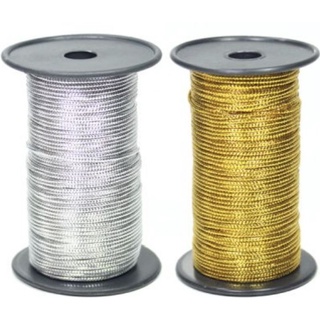 Cordão (Cordao) Metalizado Ouro Ou Prata Roliço Com 0,6 MM