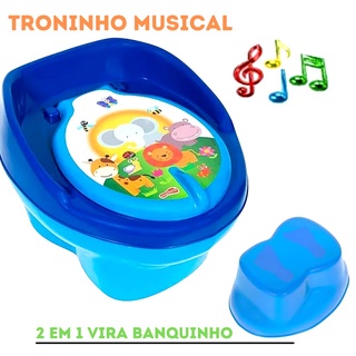Penico Infantil Menino Troninho Infantil Musical Pinico Infantil 2 Em 1 Vira Degrau Privada
