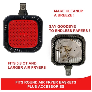 Air Fryer Liners , Reutilizável Forros De Silicone , 21 Cm Antiaderente E Resistente Ao Calor Mat Para , Acessórios Ninja Ar (2)