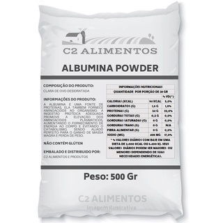 Albumina Em Pó (Clara de Ovo Em Pó) Alta Qualidade Produto Premium C2 Alimentos