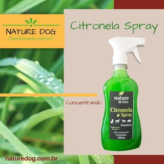 Spray de Citronela Concentrado Nature Dog para Cães e Gatos.
