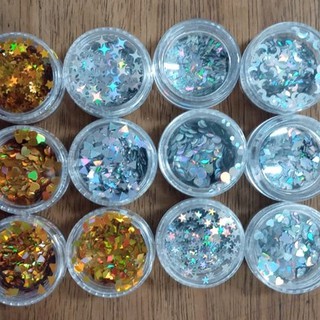 Kit Com 12 Potinhos Com Glitter Brilho Purpurina Para Unha-HM-0408 (3)