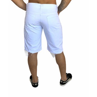 bermuda branca jeans masculina rasgada Promoção frete gratis para todo Brasil OFERTA (3)