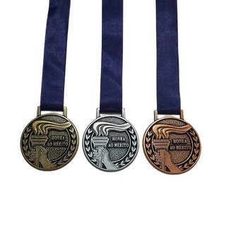 Medalha Honra ao Mérito Metal 5.5cm x 2.3mm kit sortido 3 unidades Comemorativa Esportes e Lazer