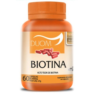 Biotina Vitamina B7 1 Cápsula Ao Dia - Saúde do Cabelo, Pele e Unhas Duom 60