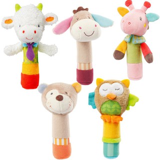 🍭 ruiaike 🍭 Baby Soft Rattle Ring Bell Toys Plush Cartoon Animal Stuffed Toys Hand Bell Teether Early Education Gift