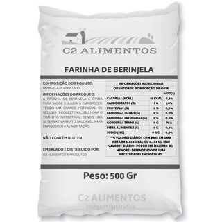 Farinha De Berinjela Pura Premium - C2 Alimentos Envio Rápido 100% Pura