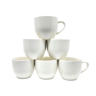 Jogo 6 Xicara Café Chá Porcelana Branco 170ml (4)