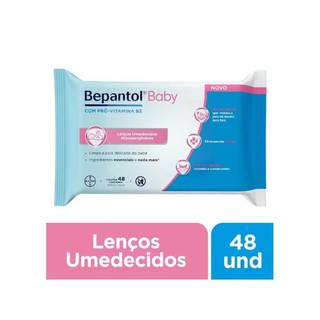LENÇOS UMEDECIDOS BEPANTOL BABY 48 UN COM PRÓ-VITAMINA B5 HIPOALERGÊNICOS