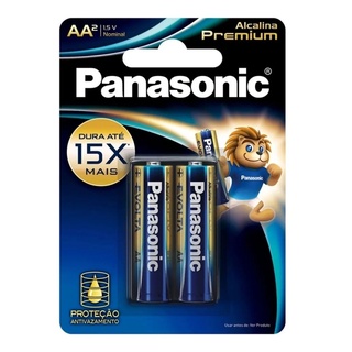 Kit Pilha Aa Alcalina Premium Panasonic C/2 Dura 15x Mais Antivazamento