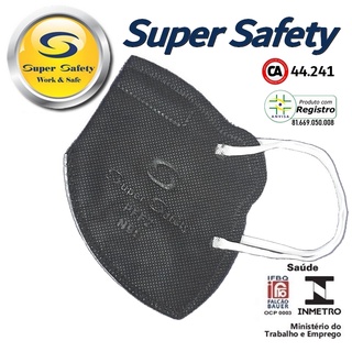 Mascara Super Safety PFF2 c/ Elástico Orelha PRETA - Máscara
