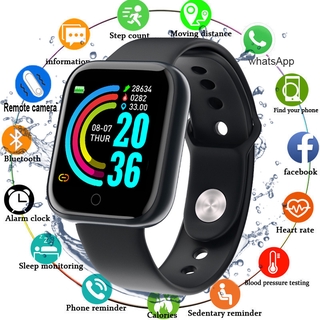 [Promoção] Iwatch Iwatch Y68 Rel Gio Smart / Pulseira de relógio inteligente unissex com Bluetooth / Monitor de freqüência cardíaca / Fitness de corrida D20 (1)