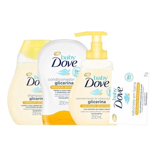 Kit Baby Dove Glicerina Shampoo + Condicionador + Sabonete Liquido + Sabonete Barra