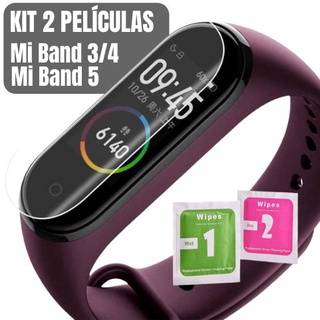 kIT 2 Películas Para Relógio Mi Band 6 Mi Band 5 Mi Band 4 Mi Band 3 Smartwatch Xiaomi Amazfit band 5 Películas De Tela