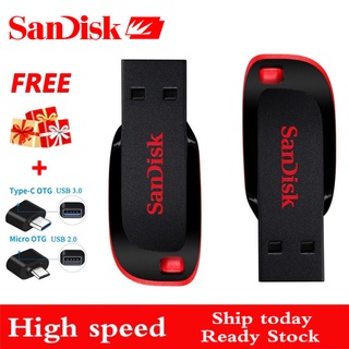 Sandisk Cruzer Lâmina Cz50 128 Gb / 64 Gb / 32 Gb / 16 Gb / 8 Gb Usb 2.0 Flash Drive / Pendrive