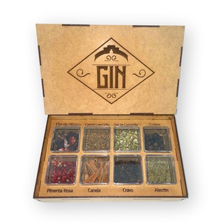 Kit Caixa Estojo 8 Especiarias Para Gin Tônica Drinks