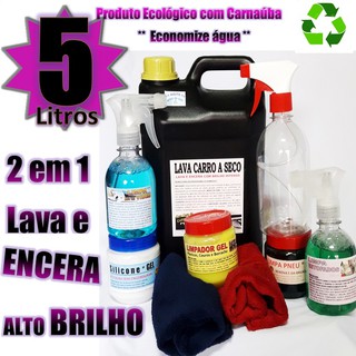 Kit LAVA SECO Lavagem Automotiva A Seco com Cera de Carnaúba de Alto Brilho - Alta Qualidade recomendado pela RED.VENDAS