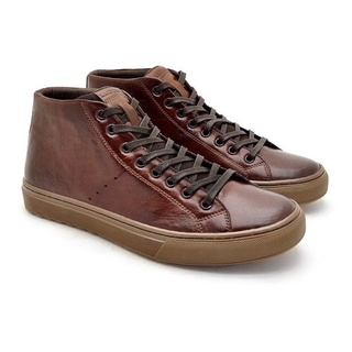 Sapatenis Em Couro Casual Masculino Connect - Brown