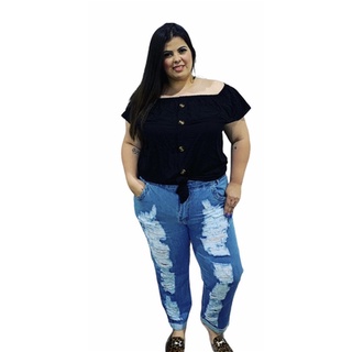 Jeans Mom Destroyed Plus Size