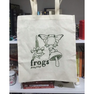 ecobag frogs cottagecore