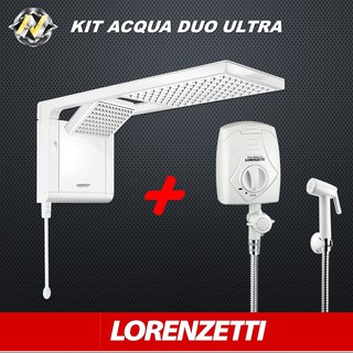 KIT Chuveiro Acqua Duo Ultra + Ducha Higiênica Elétrica Branco - Lorenzetti