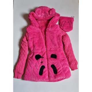 Jaqueta de lã forrada infantil, Menina, veste de 4 ao 8 anos , quentinha, acompanha uma bolsinha. (3)