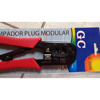 Alicate Crimpar Plug Rj 45 8 X 8 Vias E RJ-11 6 X 4 Vias GC-568-R C/CATRACA KIT- 1 UNIDADE