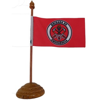 Bandeirinha de Mesa, haste em madeira, modelo Brigada de Emergência