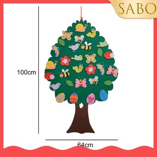 [Sabo] Montessori Baby Busy Felt Board with Hooks for Boys Girls Wall Activity Toy Tree