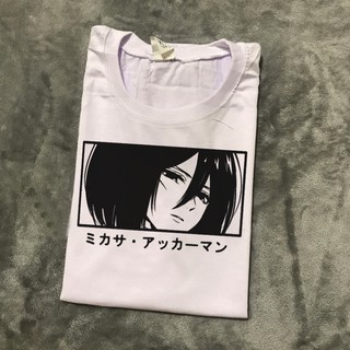 Camiseta Branca Anime Shingeki no Kyojin Mikasa Ackerman Attack on Titan