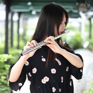 Flauta 16 Furos Buraco Fechado C Chave Flautas Cupronickel Instrumento Woodwind Com Cle (7)