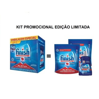 Sabão Detergente Maquina Lava Louça Tablet Pastilha Finish POWERBALL ALL IN 1 MAX + SECANTE KIT Brastemp/ Consul