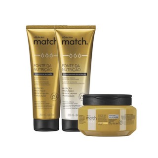 Kit Match Fonte Da Nutrição Fios Finos: Shampoo + Condicionador + Máscara Capilar O Boticário