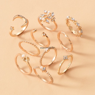 10 Pcs/Set Crystal Gold Rings Set for Women Jewelry Gifts (4)