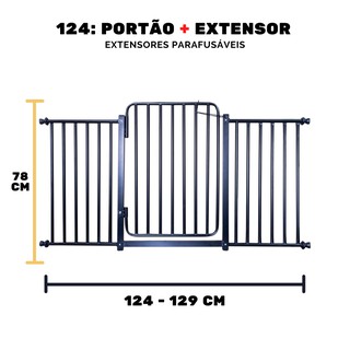 Grade de Porta Portão Reforçado Pet Bebê segurança 124/129cm (1)