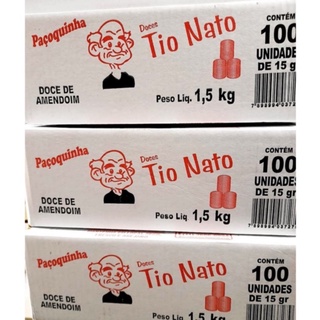 Paçoca Rolha Tio Nato - Amendoim - 100 unidades 1,5kg - Doces (2)