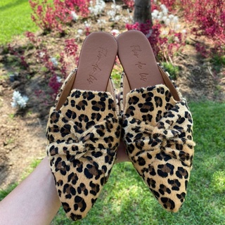 Mule Feminino Sapatilha Muller mocassim onça animalprint calce fácil leve casual confortável original blogueira